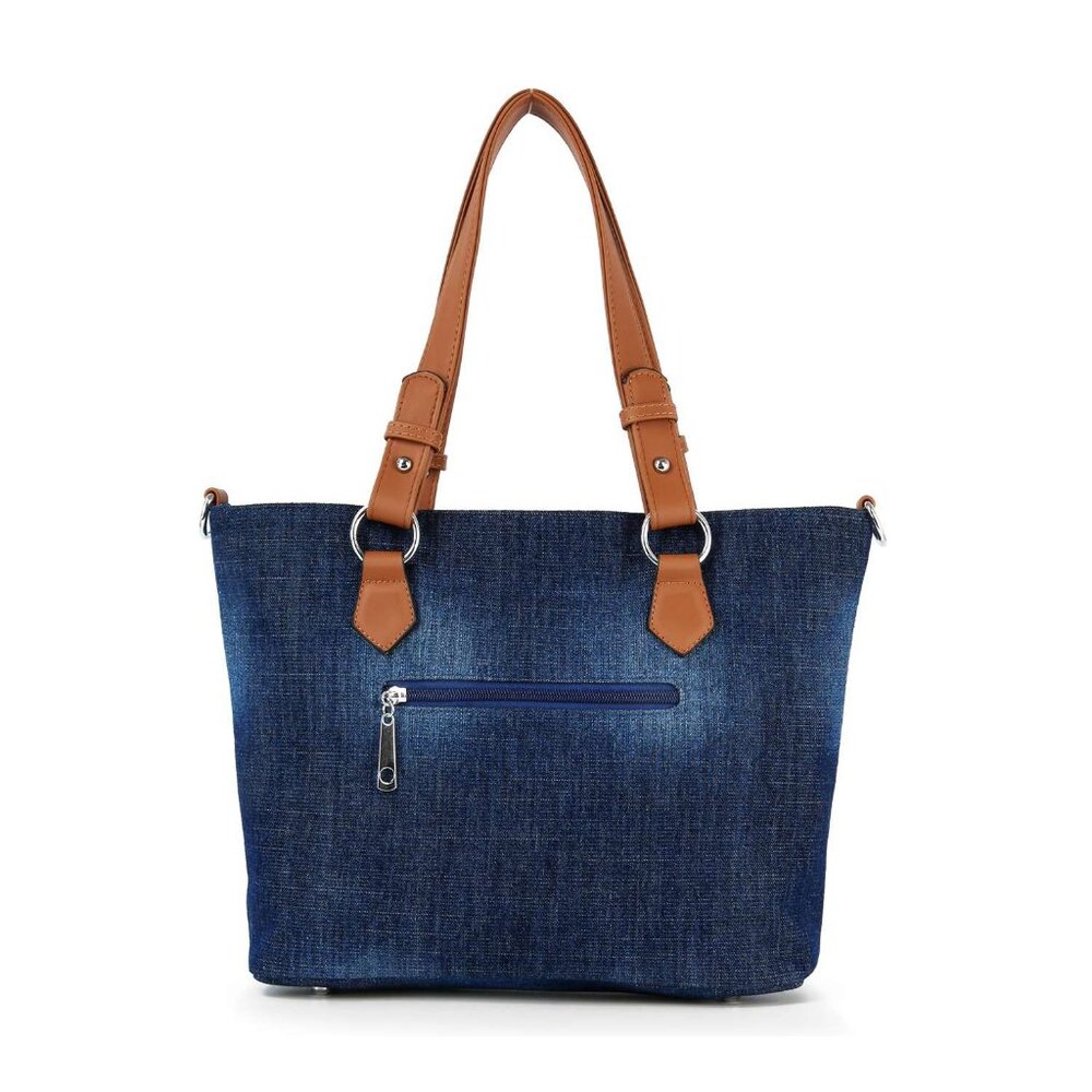 Beautiful Rhinestone Denim Tote - Picture 3 of 5